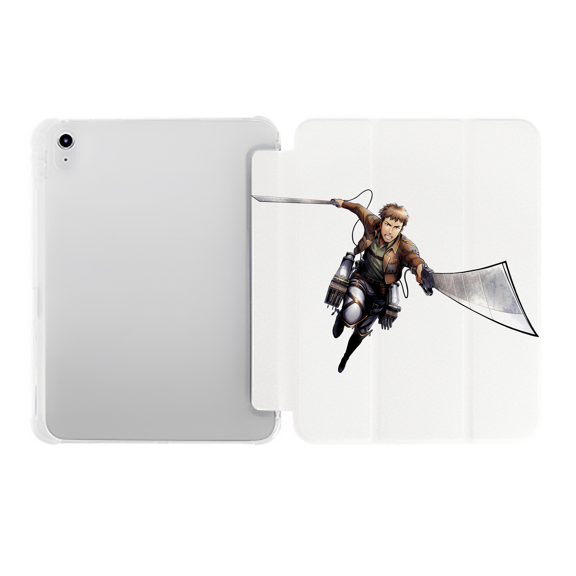 （画像用） 進撃の巨人 Attack on Titan IPad ケース ペン収納付き 三つ折りスタンド PUレザー×シリコン 対応機種9.5/10.5/10.9インチ
